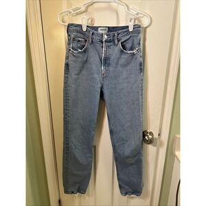 AGOLDE Women's Jeans Wilder High Rise Comfort Straight Blue Denim Sz 26 Distress